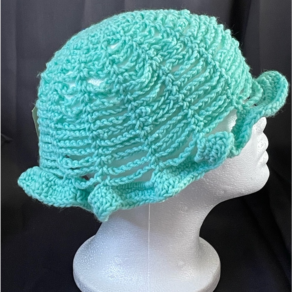 Hand Crocheted Mint Green Floppy Bucket Hat